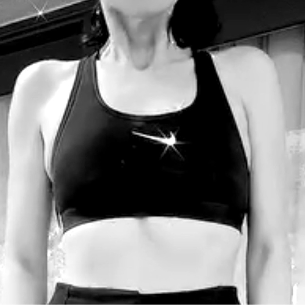 Nike Black Sports Bra with Racerback Design and Medium Impact Support